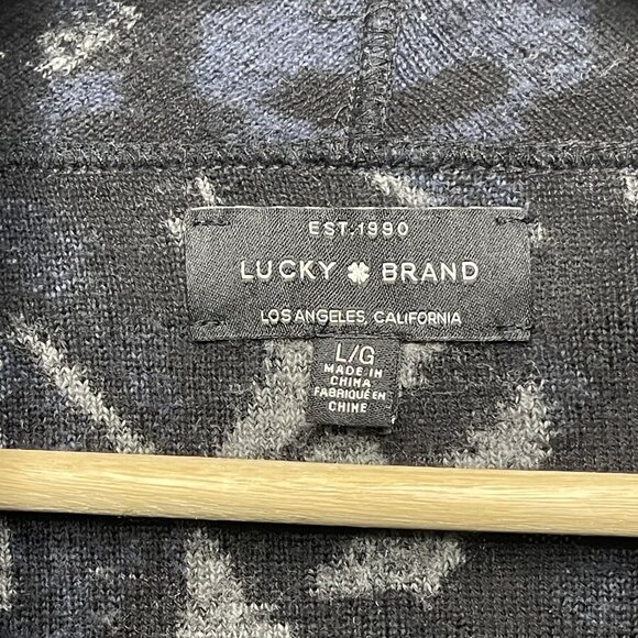 Lucky Brand Aztec Southwestern Sweater Cardigan Large Cozy Boho - Picture 2 of 6